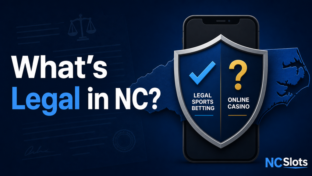 Is Online Casino Gambling Legal in North Carolina? North Carolina online gambling legality explainer graphic